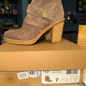 UGG Women's Heeled Boots - Tan Suede